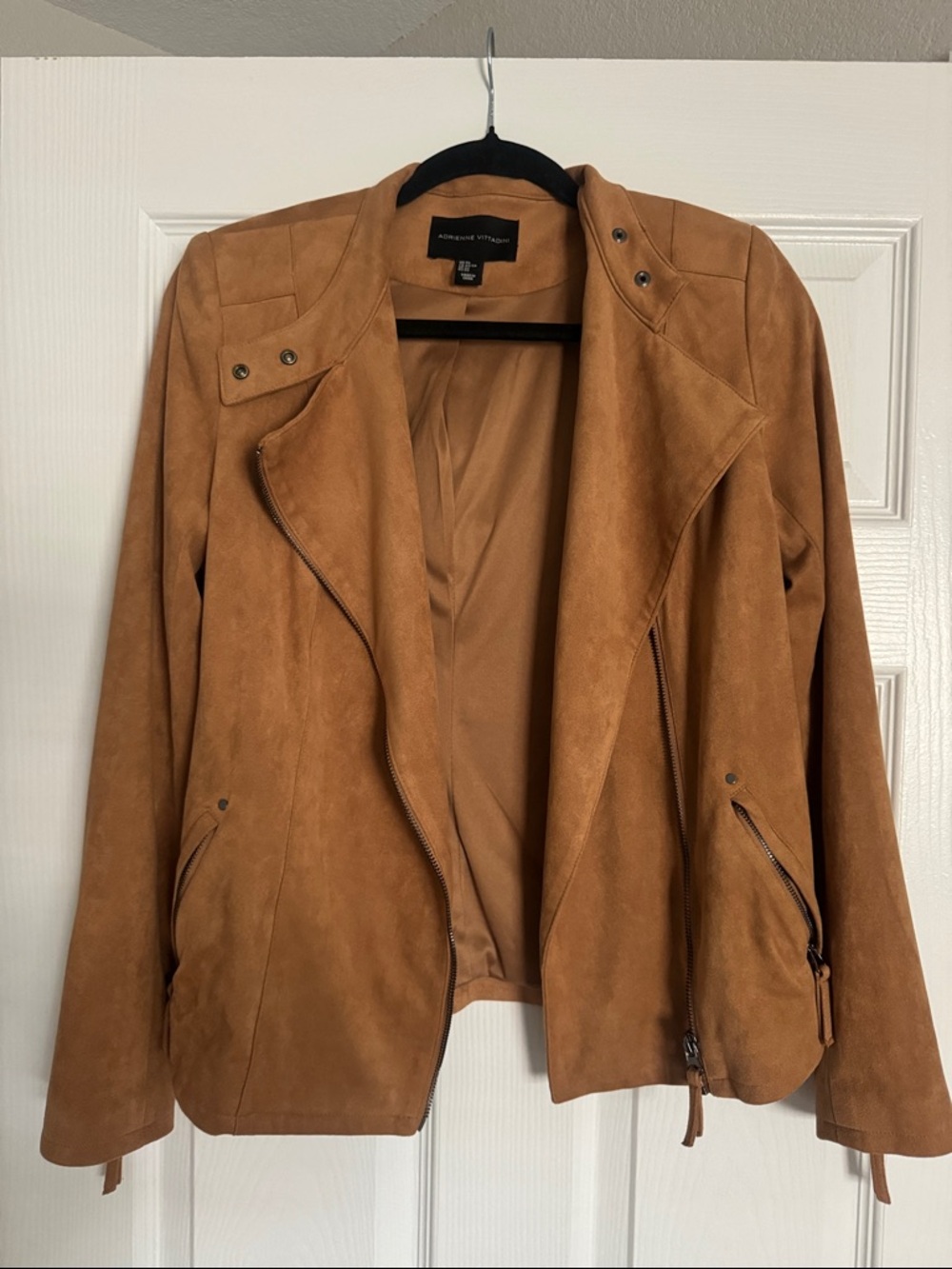 Adrienne Vittadini Camel Suede Jacket